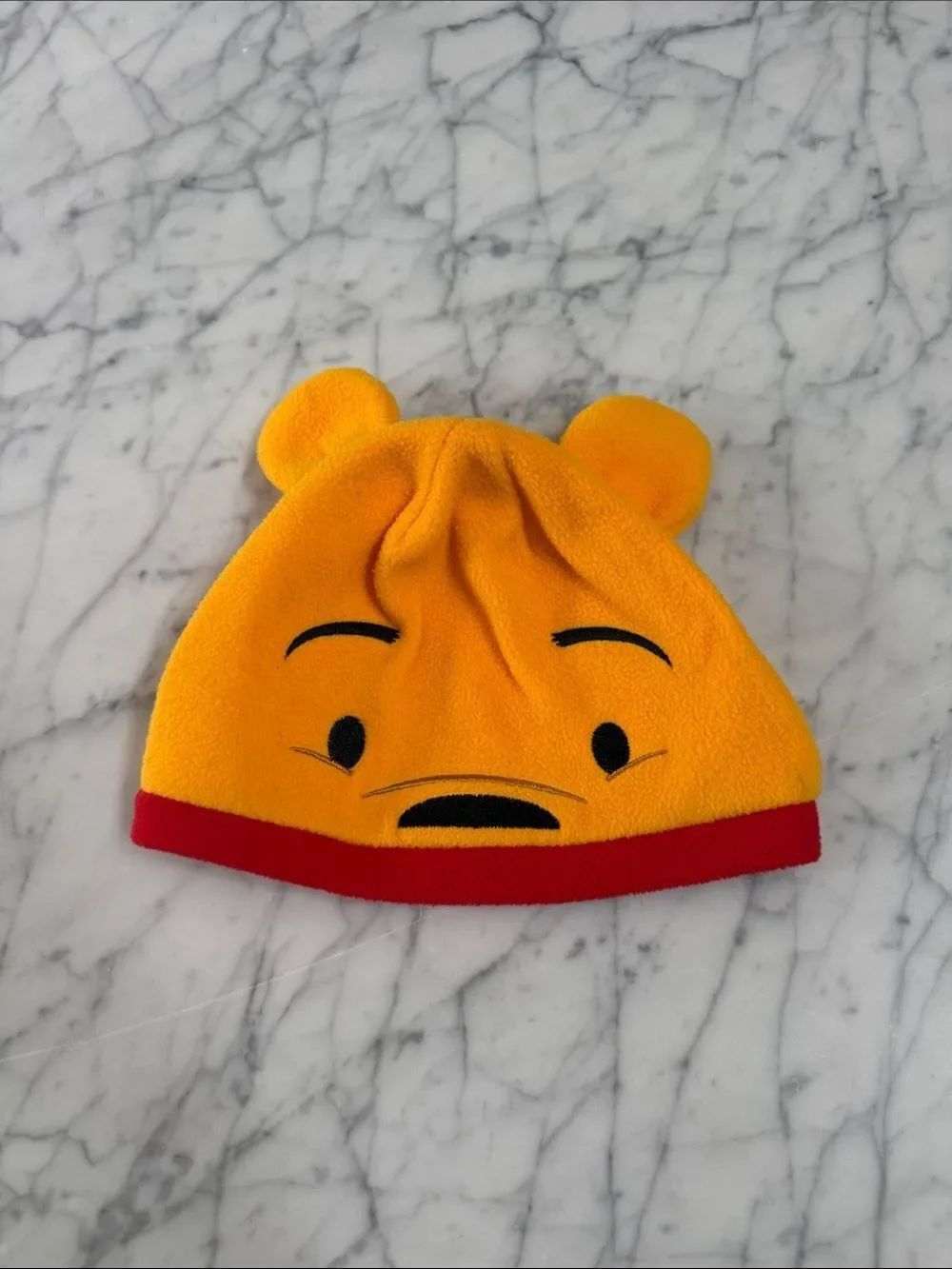 Pooh Fleece Beanie Red Trim Kid